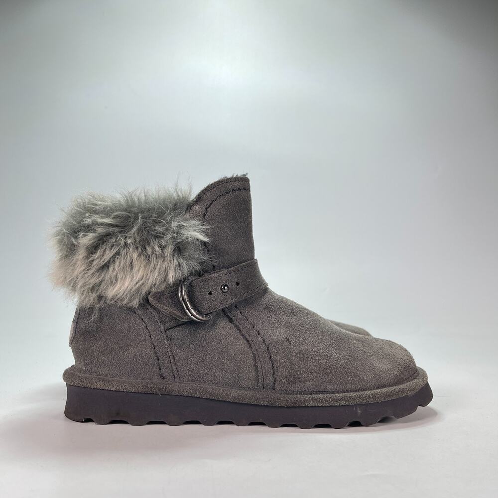 Bearpaw Koko Gray Cozy Winter Ankle Boots Casual Comfort Shoes Women's Size 7.5